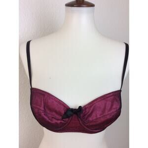 Frederick's of Hollywood Lingerie Bra Lace Padded Underwire Shimmer